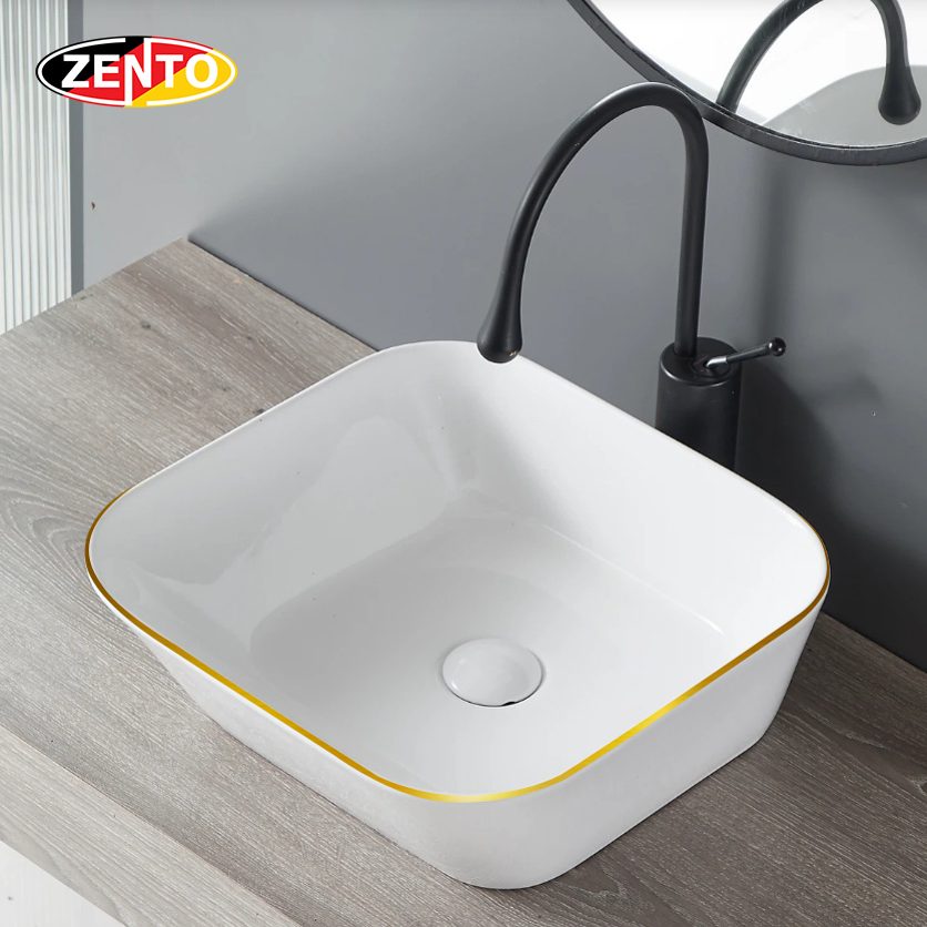 Chậu lavabo đặt bàn Zento LV1193-GL (420x425x165mm)