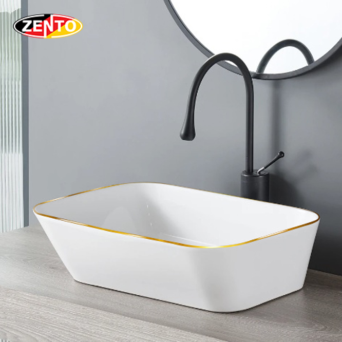 Chậu lavabo đặt bàn Zento LV1194-GL (525x410x160mm)