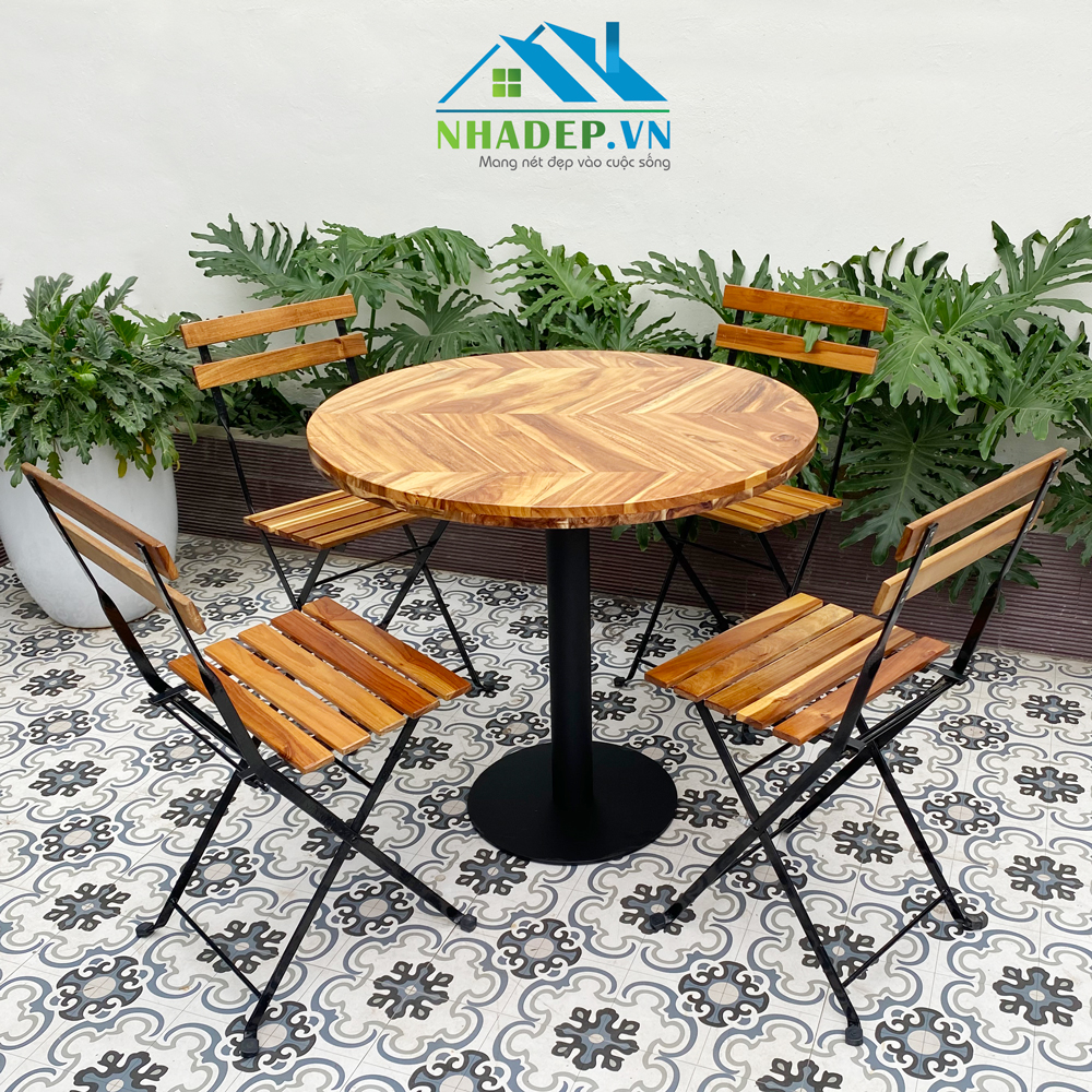 Bộ bàn tròn & 4 ghế cafe Patio ST04