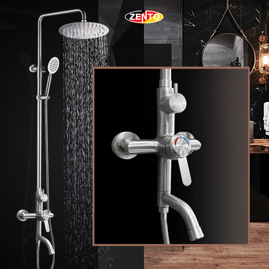 Bộ sen cây nóng lạnh inox304 SUS8501-Circle