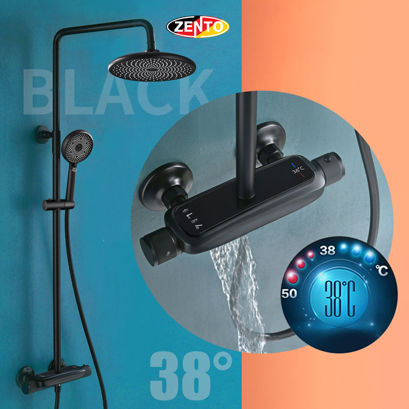 Sen cây nhiệt độ Thermostatic Shower ZT8911-Black