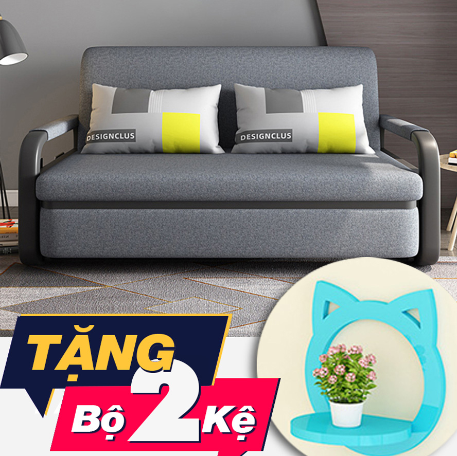 Sofa bed khung kim loại MF821-Black (tặng kệ treo tường)