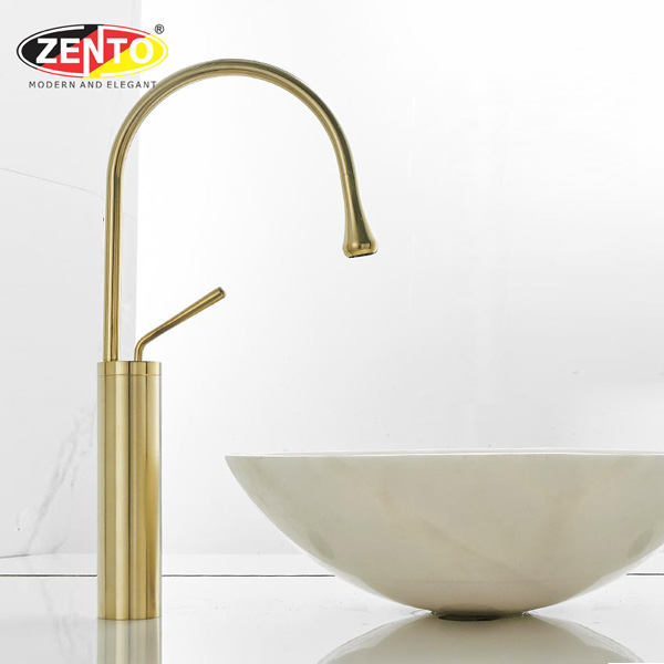 Vòi chậu Lavabo nóng lạnh dương bàn Art Brushed Gold ZT2196-1