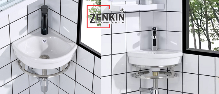 Chậu lavabo góc treo tường Zenkin ZK7105