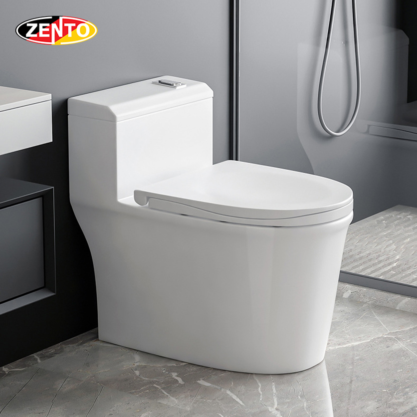 Bàn cầu 1 khối không viền Rimless Toilet BC2193 (nắp nhựa UF)