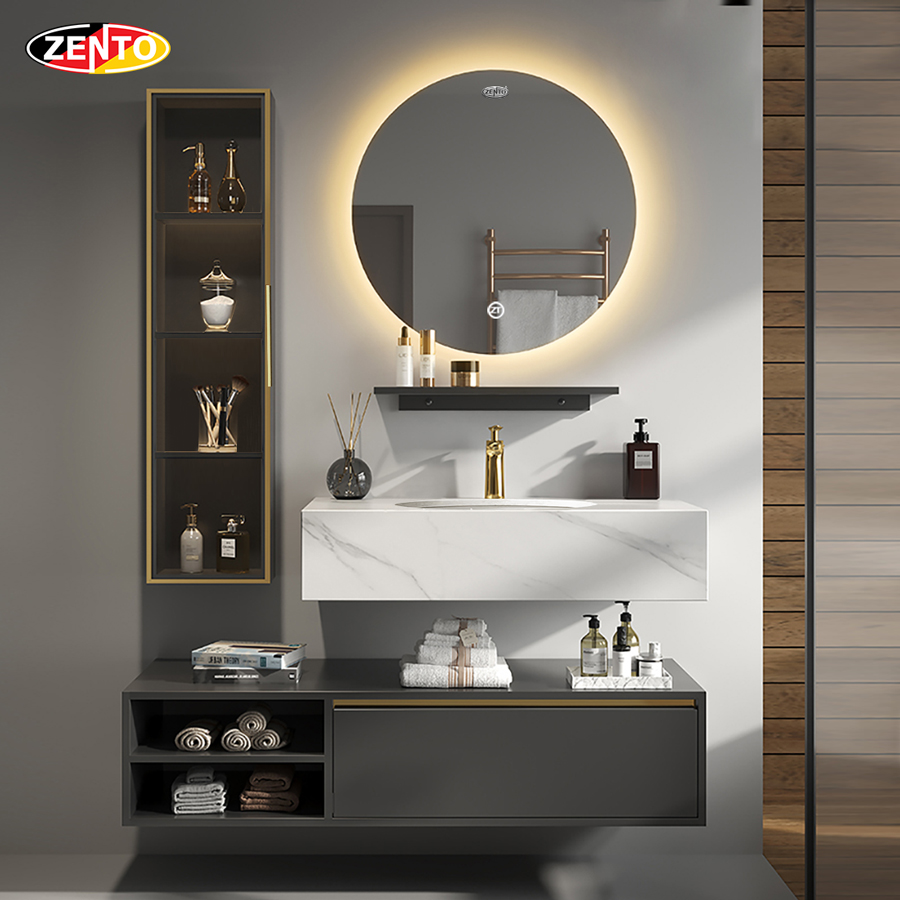 Bộ tủ, chậu âm, bàn đá, gương Led Lavabo ZT-LV8958