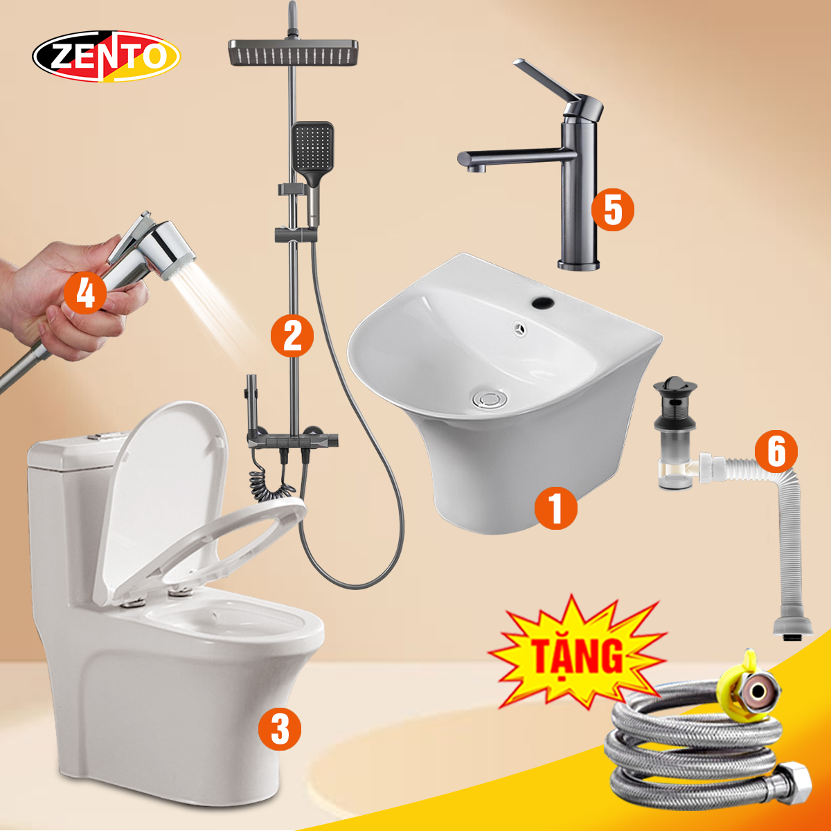Combo 6 thiết bị vệ sinh Zento BS03-2025