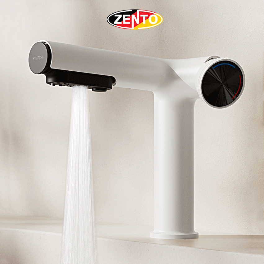 Vòi lavabo nóng lạnh Switch ZT2220-Cream (Dây rút)