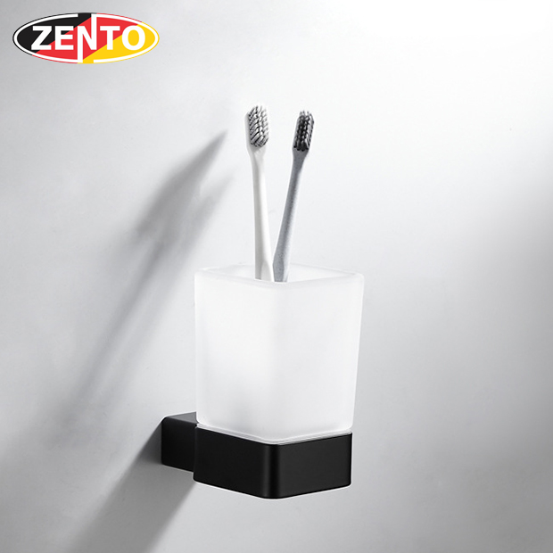Cốc thủy tinh kèm kệ đơn inox304 Black series HC6803-1