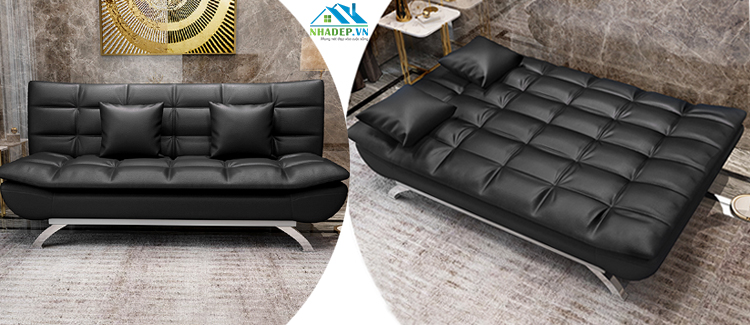 Sofa bed Nordic style bọc da cao cấp FS112