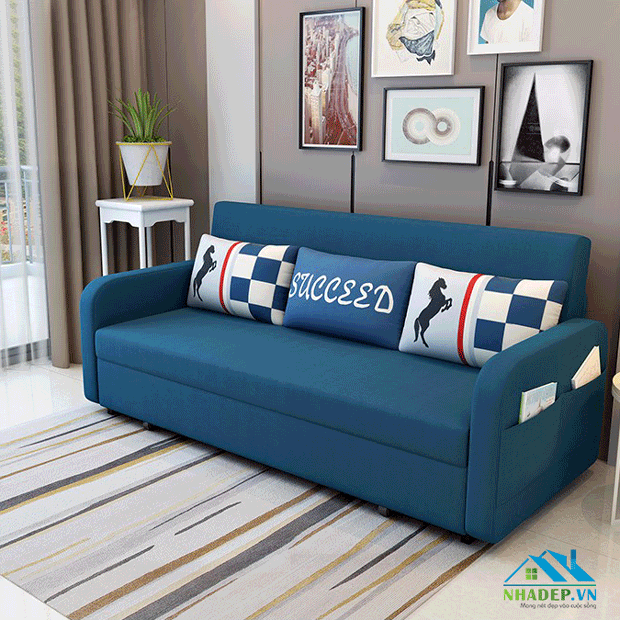 Sofa bed khung kim loại 2in1 FS121EC (tặng 3 gối)