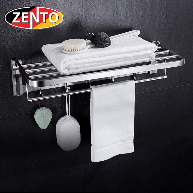 Giá để đồ kết hợp treo khăn inox Zento HA4646-1 (Brushed)