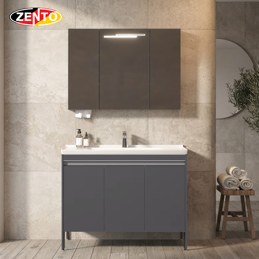 Bộ tủ lavabo gương đèn Led LV1150-Dark Grey (L581)