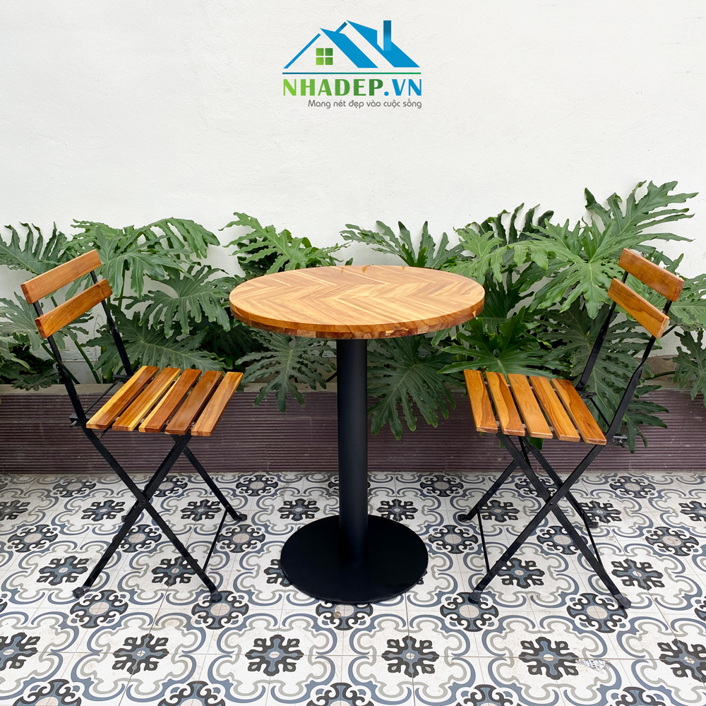 Bộ bàn tròn & 2 ghế cafe Patio ST02
