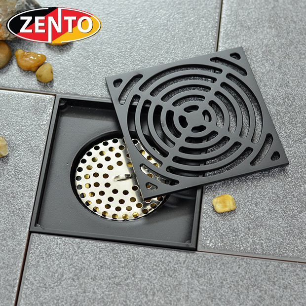 Thoát sàn chống mùi Black series Zento ZT575-1B (120x120mm)