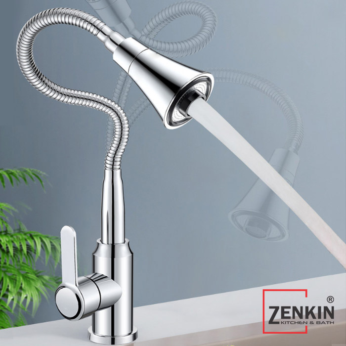 Vòi rửa chén bát nóng lạnh thân mềm Zenkin ZK25016