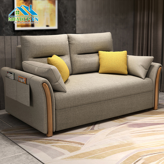 Sofa bed khung kim loại 2in1 FS123 (tặng 6 gối)