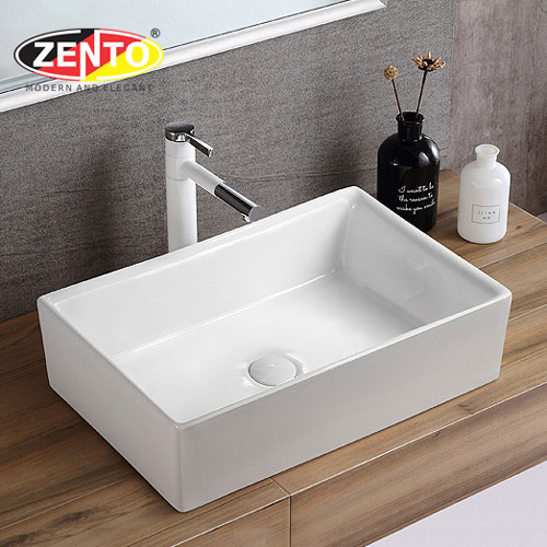 Chậu lavabo đặt bàn Zento LV6141 (590x385x160mm)