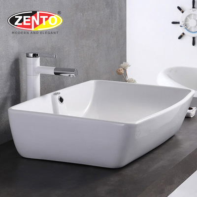 Chậu lavabo đặt bàn Zento LV1059A (610x385x140mm)