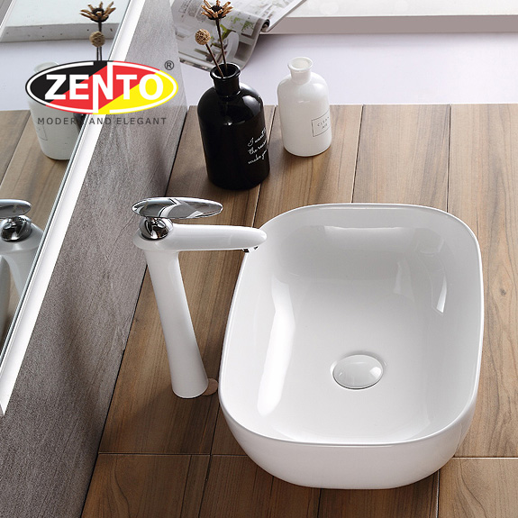 Chậu lavabo đặt bàn Zento LV1086 (485x390x150mm)