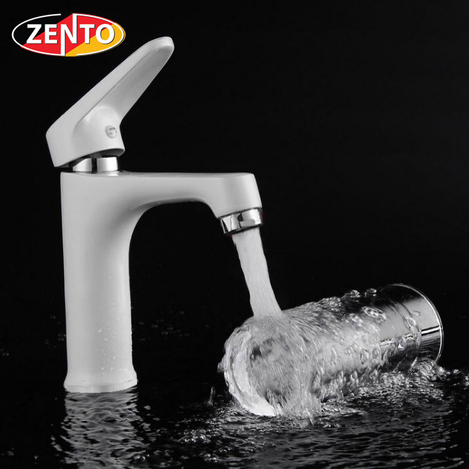 Vòi chậu rửa nóng lạnh mạ sứ Zento ZT2087