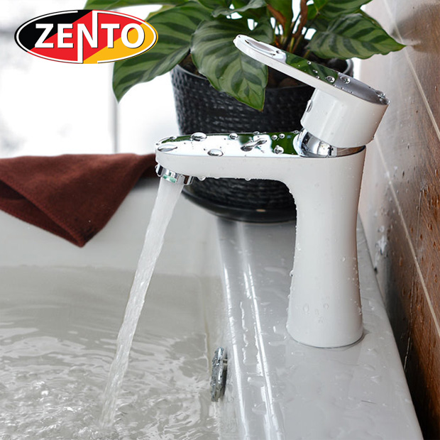 Vòi chậu rửa nóng lạnh mạ sứ Zento ZT2086