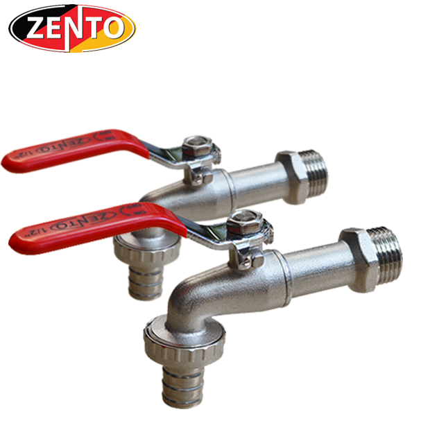 Combo 2 vòi vườn đồng tay inox Zento ZT706 (vòi xả lạnh)