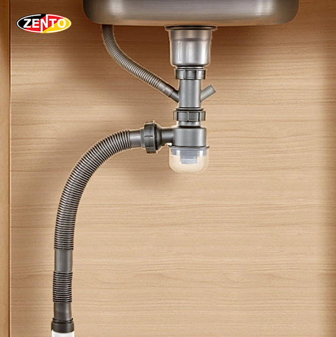 Bộ xi phông ống xả chậu rửa bát 1 hố cao cấp XP317-new