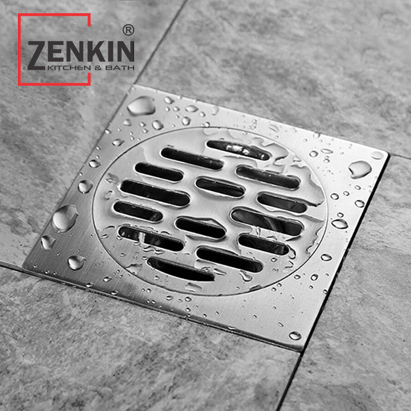 Phễu thoát sàn chống mùi inox304 ZenKin TS323 (120x120mm)