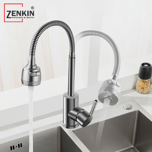 Vòi rửa chén bát nóng lạnh thân mềm Zenkin ZK25020