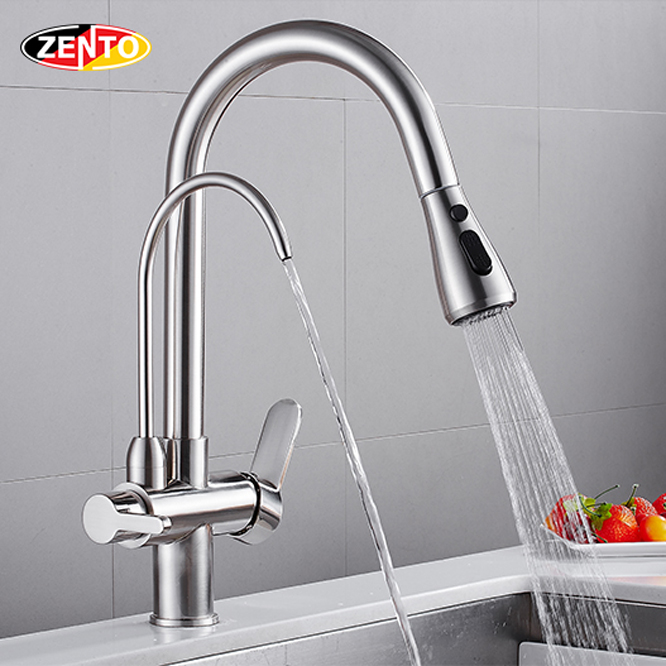 Vòi rửa bát nóng lạnh 3 đường nước Pull-Down Spray ZT2295 (Dây rút)